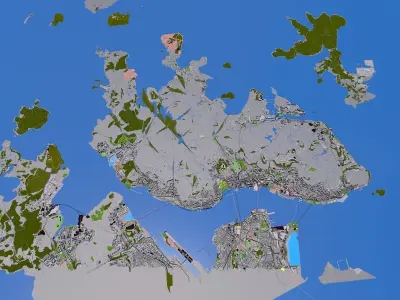 Hong Kong City 3d Model Low-poly 3D model