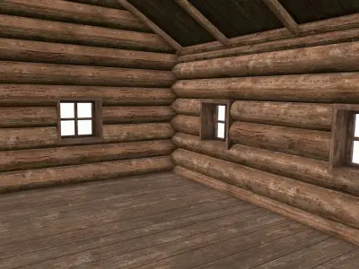 Wooden house  Low-poly 3D model