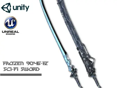 Sci-fi Frozen Sword Low-poly 3D model