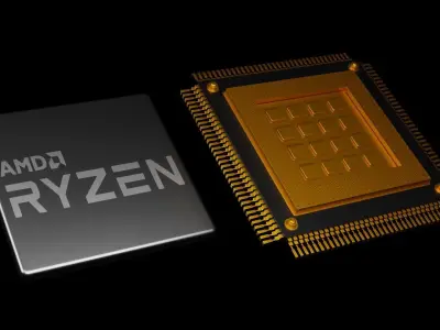 chip-cpu amd ryzen processor 3D model