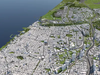 Tel Aviv Israel 50x50km 3D City Map 3D model