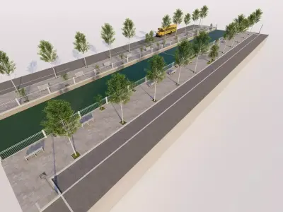 park-public bolvar-Private Landscape 3D model