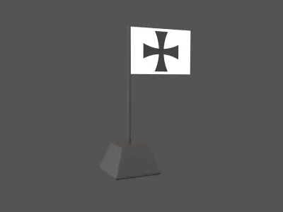 Teutonic Order Flag v1 001 Low-poly 3D model