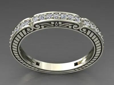 eternity ring diamond 3D print model