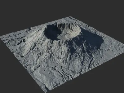 Landscape Environment Volcano 3 Low-poly 3D model