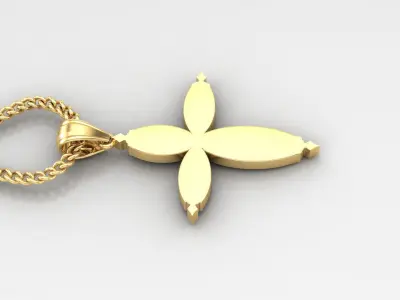 Light Gold 18K Cross Pendant 1CP053 3D print model