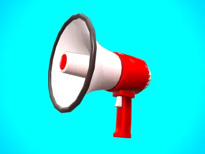MEGAPHONE CARTOON STYLIZED Low-poly 3D model