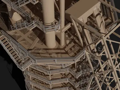 Blast Furnace Low-poly 3D model