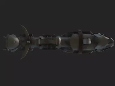 Retro Shark Blaster - Low Poly Stylized Weapon Game Ready Low-poly 3D model