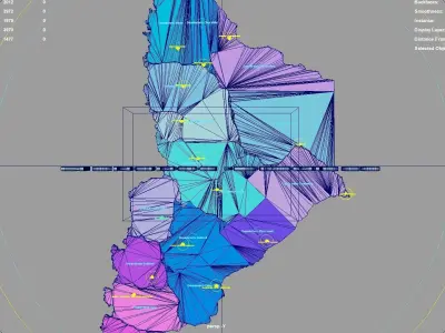 Neuquen Province  Argentina map region geography political 3D model