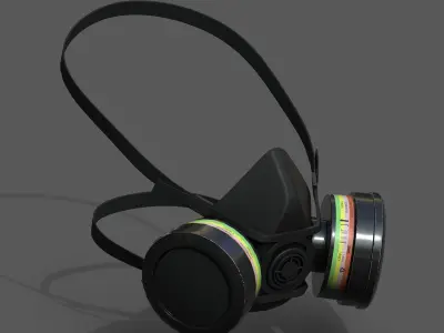 Gas mask helmet 3d safety resperator protection classic  Low-poly 3D model