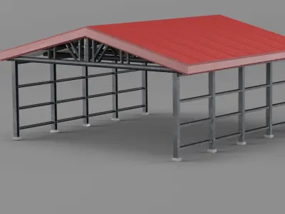 Industrial canopy roof 3D model