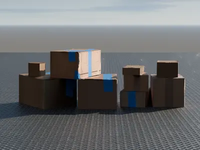 Cardoard Boxes Pack 1 Free 3D model