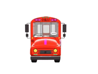 School Bus 3D Cartoonish Model Low-poly 3D model