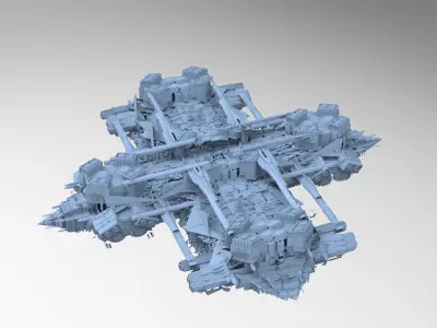 Nile River Sci fi Station floor 2  3D model