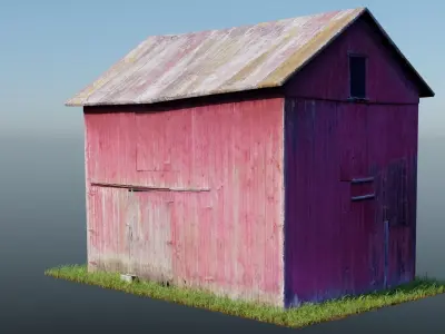 Old Red Barn Low-poly 3D model