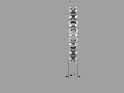 Ring with oval stones 3D print model