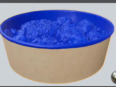 Poke bowl lunch with rice korean chicken and cabbage 3D model