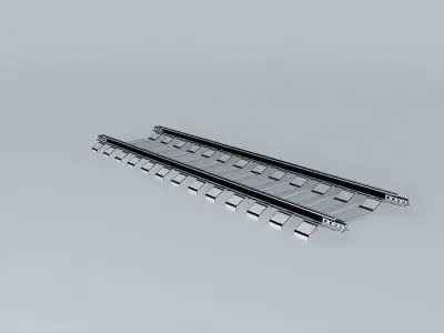 Rail Track Straight Concrete Sleepers Free 3D model