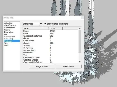Plant Delphinium Low-poly 3D model