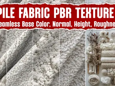 Pile Fabric VOL01 4K Seamless PNG PBR Textures Texture