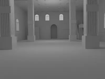 Mosque Interior No Material 3D model