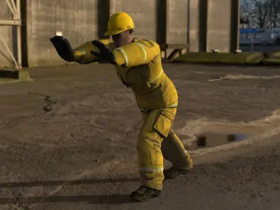 Construction worker model male Low-poly 3D model