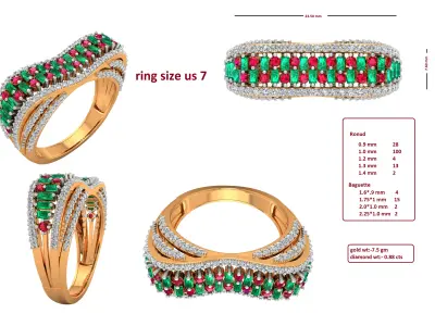 Diamond Ring for Women 3D print model 2
