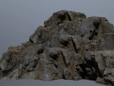 Mountain Low-poly 3D model 2