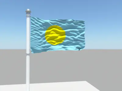 Palau flag 3D model