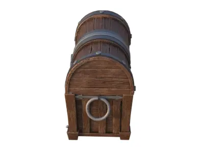 Stylized Wooden Chest PBR Low-poly 3D model