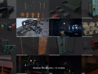 Modular Mini Bunker 3D Model Pack