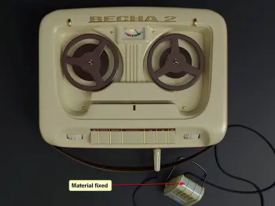 Vintage portable reel to reel tape recorder  3D model