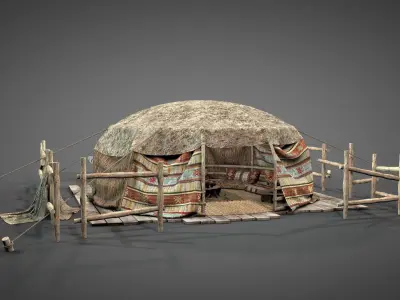 Traditional Nomad Tent v3 3D model