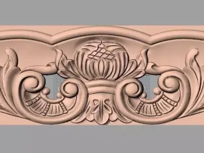 Door flower relief model STL format for CNC carving E462 3D model