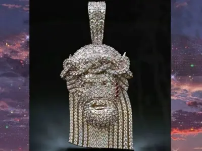 Jesus diamond  Hip Hop  pendant-2 3D print model