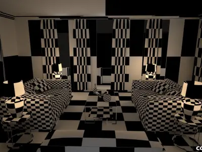 Amazing Furnished Room v1 Low-poly 3D model