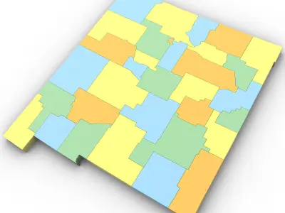 New Mexico Political Map 3D model