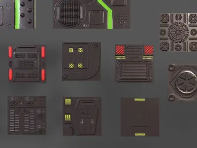 SCI - FI Panel 1 Low-poly 3D model