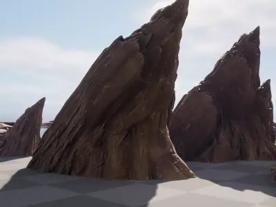 Large Desert Rocks Collection Low-poly 3D model