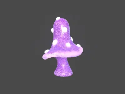 Fantasy Mushroom B06 Purple - Scene Backdrop Design Low-poly 3D model