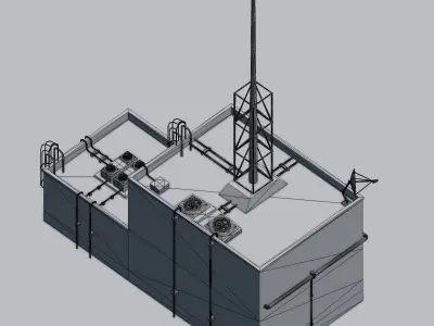 Futuristic Building  Low-poly 3D model