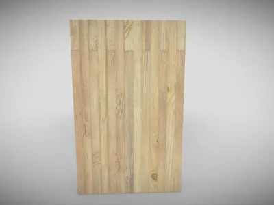 Wooden Bench Low-poly 3D model