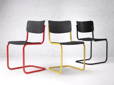 S three chairs with frame 3D model