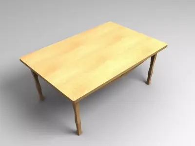 Wooden Table Free low-poly 3D model