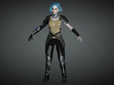 AAA Sci-Fi Female Character 01 Low-poly 3D model