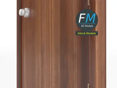 Flush door with frame 3D model