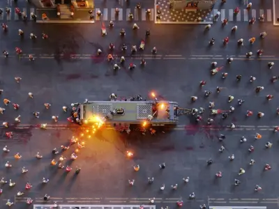 Zombie Apocalypse Lego Scene 3D model