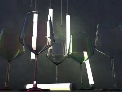 Tempranillo 3D Wine  glass bar glassware 3D model