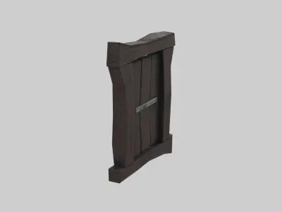 Stylized Wooden Window Low-poly 3D model
